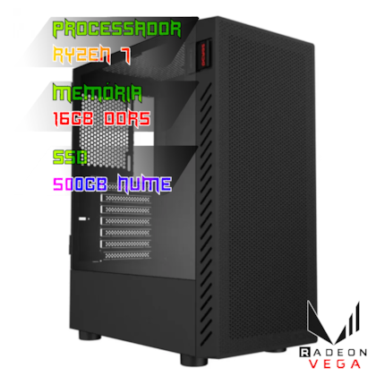 COMPUTADOR GAMER RYZEN 7 8700G/PLACA A620 DDR5/16GB DDR5/SSD 500GB NVME/GABINETE BOLTER/FONTE 600W