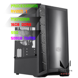 COMPUTADOR GAMER RYZEN 7 8700G/PLACA A620 DDR5/16GB DDR5/SSD 500GB NVME/GABINETE MB320L/FONTE 600W