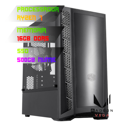 COMPUTADOR GAMER RYZEN 7 8700G/PLACA A620 DDR5/16GB DDR5/SSD 500GB NVME/GABINETE MB320L/FONTE 600W