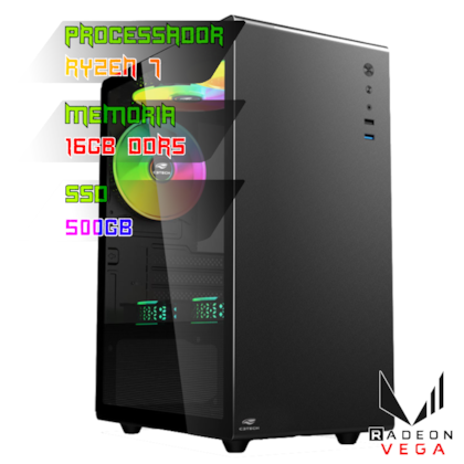 COMPUTADOR GAMER RYZEN 7 8700G/PLACA A620 DDR5/16GB DDR5/SSD 500GB NVME/GABINETE MT-200BK/FONTE 600W