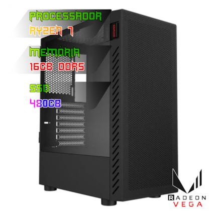 COMPUTADOR GAMER RYZEN 7 8700G/PLACA B650 DDR5/16GB DDR5/SSD 480GB/GABINETE BOLTER/FONTE 600W