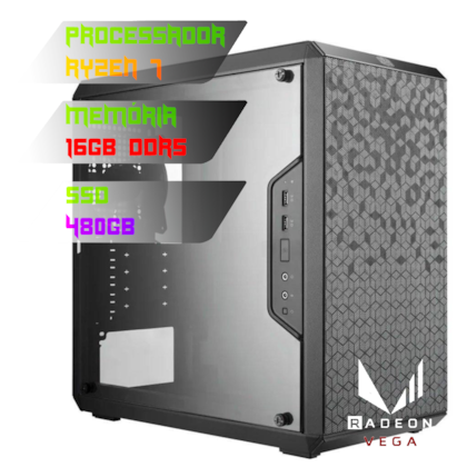 COMPUTADOR GAMER RYZEN 7 8700G/PLACA B650 DDR5/16GB DDR5/SSD 480GB/GABINETE MASTERBOX Q300L/FONTE 600W