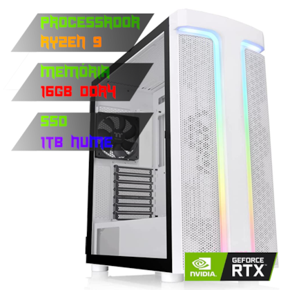 COMPUTADOR GAMER RYZEN 9 5900X/PLACA B550 DDR4/16GB DDR4/SSD 1TB NVME/GABINETE H590W/850W 80PLUS/RTX 4070 12GB SUPER/WATER 240MM