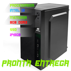 COMPUTADOR INTEL CORE I3 4160/ PLACA MÃE B85 / 8GB MEMÓRIA/ SSD 240GB/GABINETE