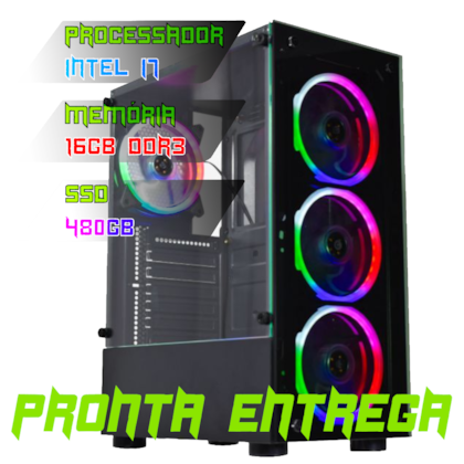 COMPUTADOR INTEL CORE I7 6700 / PLACA MÃE H110 / (2x8)16GB DUAL CHANNEL 1600MHZ / SSD 480GB / GABINETE/ FONTE 600W REAIS