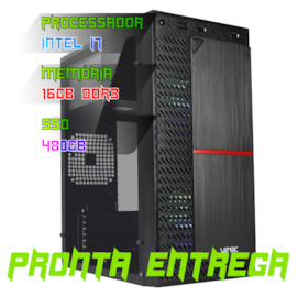 COMPUTADOR INTEL CORE I7 6700 / PLACA MÃE H110 / (2x8)16GB DUAL CHANNEL 1600MHZ / SSD 480GB / GABINETE/ FONTE 600W REAIS