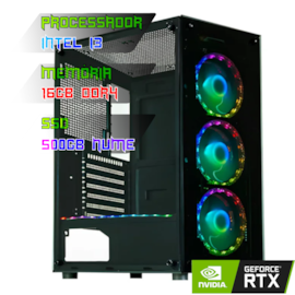 COMPUTADOR INTEL I3 14100F/PLACA B660 DDR4/16GB DDR4/SSD 500GB NVME/GABINETE CG-60C5/600W 80PLUS/RTX 4060 8GB/WATER 240MM