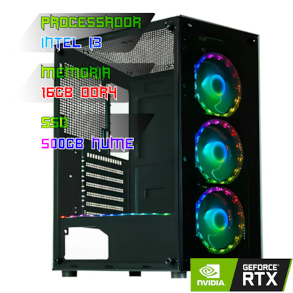 COMPUTADOR INTEL I3 14100F/PLACA B660 DDR4/16GB DDR4/SSD 500GB NVME/GABINETE CG-60C5/600W 80PLUS/RTX 4060 8GB/WATER 240MM