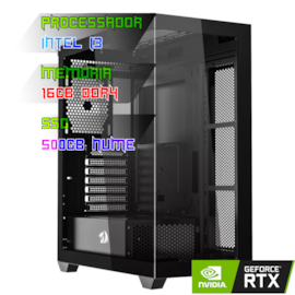 COMPUTADOR INTEL I3 14100F/PLACA B660 DDR4/16GB DDR4/SSD 500GB NVME/GABINETE DEFLECT/600W 80PLUS/RTX 5050 8GB/WATER 240MM