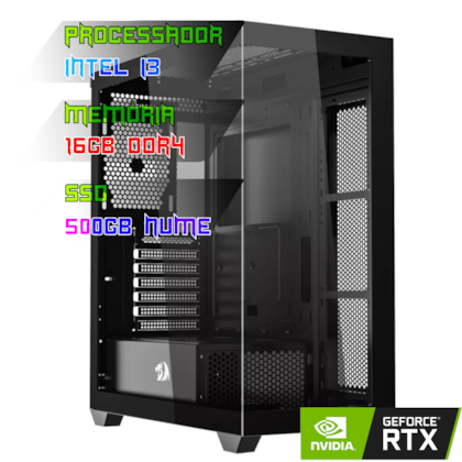 COMPUTADOR INTEL I3 14100F/PLACA B660 DDR4/16GB DDR4/SSD 500GB NVME/GABINETE DEFLECT/600W 80PLUS/RTX 5050 8GB/WATER 240MM