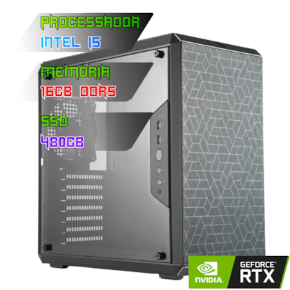 COMPUTADOR INTEL I5 14400F/PLACA B760 DDR5/16GB DDR5/SSD 480GB/GABINETE Q500L/600W 80PLUS/RTX 5050 8GB/WATER 240MM