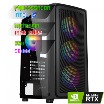 COMPUTADOR INTEL I5 14400F/PLACA B760 DDR5/16GB DDR5/SSD 500GB /GABINETE JOTURN/600W 80PLUS/RTX 3060 /WATER 240MM
