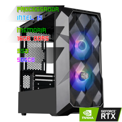 COMPUTADOR INTEL I5 14400F/PLACA B760 DDR5/16GB DDR5/SSD 500GB /GABINETE TD300 MESH/600W 80PLUS/RTX 3060 /WATER 240MM