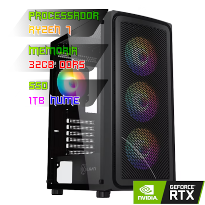 COMPUTADOR RYZEN 7 9700X/PLACA X870 DDR5/32GB DDR5/SSD 1TB NVME/GABINETE JOTURN/750W 80PLUS/RTX 5070/WATER 240MM