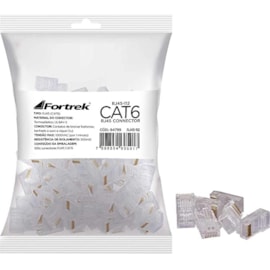 Conector Rj45 Cat6 Fortrek Pacote Com 100 Unidades