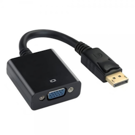 Conversor Displayport Para Vga Fêmea Dex Preto Ad-902d