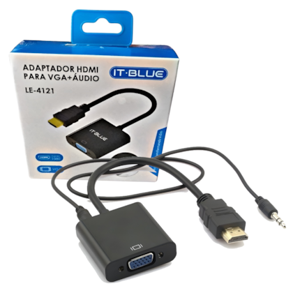 Conversor Hdmi Para Vga It-blue Com Audio Le-4121