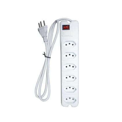 Filtro De Linha Ntc 6 Tomadas 10 A Bivolt Cabo 80 Cm Branco Ptb0206