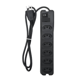 Filtro de Linha NTC 6 tomadas 10A Cabo 0,8 Metros Preto Pte0206