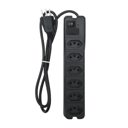 Filtro De Linha Ntc 6 Tomadas 10A Cabo 2,0 Metros Preto Pte2206