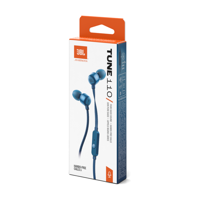 JBL JBLT110BLUAME Headphone T110 Wired In-ear Blue