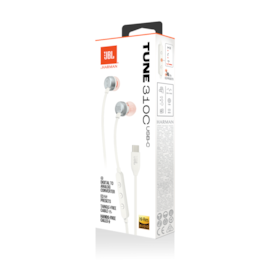 Fone De Ouvido Jbl Tune 310C Usb-C 3.5Mm Com Microfone Branco Jblt310Cwht