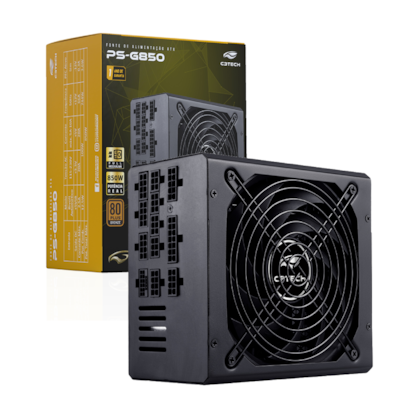 Fonte C3tech Ps-g850 Atx 850w Modular 80 Plus Bronze Pfc Ativo Sem Cabo De Forca Preto