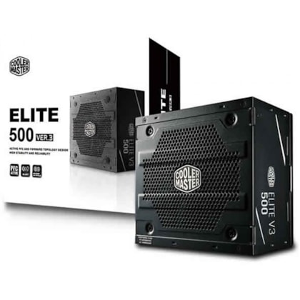 FONTE COOLER MASTER ELITE V3 500W, PFC ATIVO - MPW-5001-ACAAN1-WO