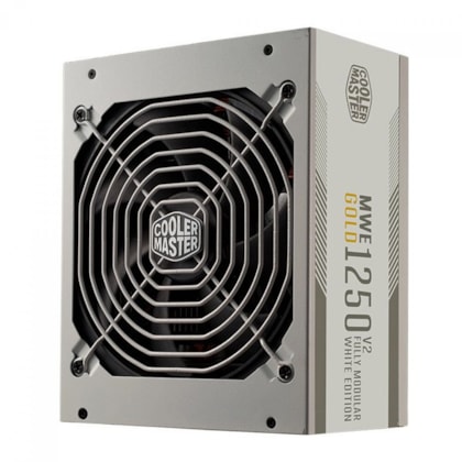 Fonte Cooler Master Mwe Gold V2 1250w Full Modular 80 Plus Gold Atx 3.0 Pci-e 5.0 Pfc Ativo Branco Mpe-c501-afcag-3gwo