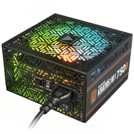 Fonte Gamdias Kratos M1 750w Rgb 80plus Bronze Preto M1-750b