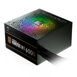 Fonte Gamdias Kratos M1 Rgb 600w 80 Plus Bronze Pfc Ativo M1-600b