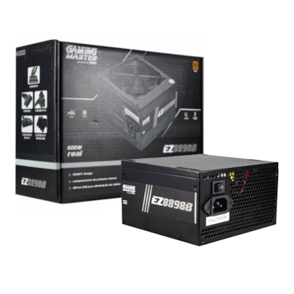 Fonte K-Mex Ez8898B Atx 2.3 600W Pfc Ativo 80 Plus Bronze Preto Com Cabo Ez8898B6002Cb2X