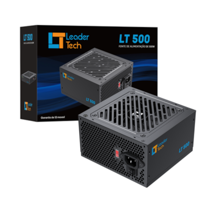 Fonte Leader Tech Lt 500 Atx 500W Preto Lt-Atx-500W