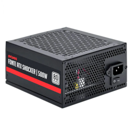 Fonte Pcyes Shocker 500w 80 Plus White Pfc Ativo Preta Pf500shw