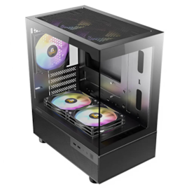 Gabinete Antec Cx200m Rgb Elite Matx Mini Tower Vidro Temperado Usb 3.0 Com 5 Fans Preto 0-761345-10024-3