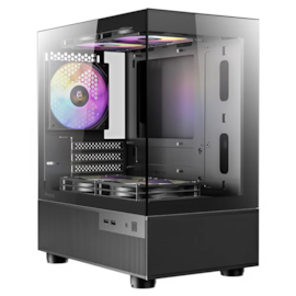 Gabinete Antec Cx200m Rgb Elite Matx Mini Tower Vidro Temperado Usb 3.0 Com 5 Fans Preto 0-761345-10024-3