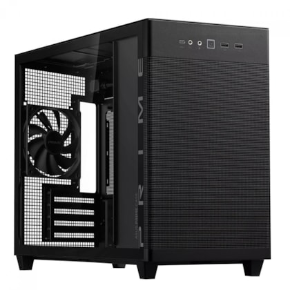 Gabinete Asus Prime Ap201 Case Glass Mini Tower Micro-atx Lateral Em Vidro Temperado Preto 90dc00g0-b30010