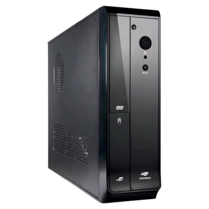 GABINETE C3 TECH SLIM DT-110BK FONTE 200W PRETO