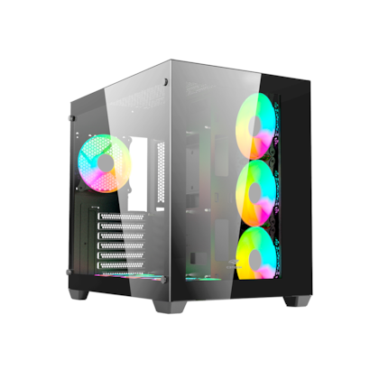 Gabinete C3tech Aquarius Atx Mid Tower Vidro Temperado Sem Fonte Sem Fans Preto Mt-g910bk