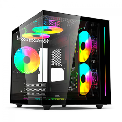 Gabinete C3tech Aquarius Matx Mini Tower Vidro Temperado Sem Fans Preto Mt-g810bk