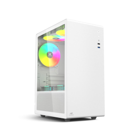 Gabinete C3tech Mt-g200 Micro Atx Mini Tower Usb 3.0 Lateral De Vidro Temperado Com 3 Fans Branco Mt-g200wh