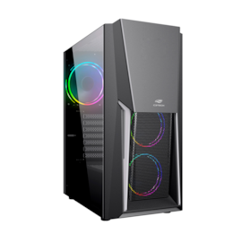 Gabinete C3tech Mt-g670 Atx Mid Tower Lateral De Vidro Temperado Sem Fonte Preto Mt-g670sbk