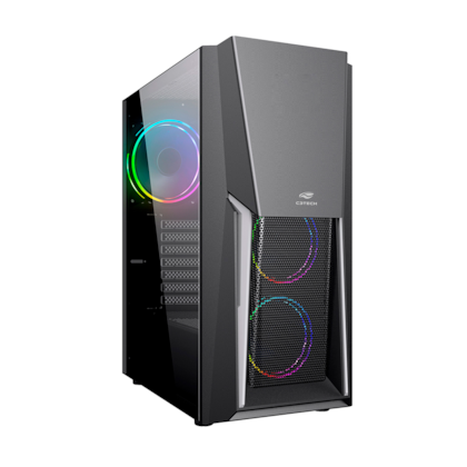 Gabinete C3tech Mt-g670 Atx Mid Tower Lateral De Vidro Temperado Sem Fonte Preto Mt-g670sbk