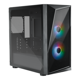 Gabinete Cooler Master Cmp 320 Matx Mid Tower Lateral De Vidro Temperado 2 Fans Usb 3.2 Preto Cp320-kgnn-s00