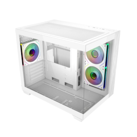 Gabinete Cooler Master Elite 481 Wood Matx Mini Tower Lateral De Vidro Temperado Usb Tipo C Branco E481-Whnn-S00