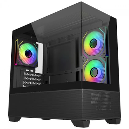 Gabinete Cooler Master Elite 490 Matx Mid Tower Lateral De Vidro Temperado Usb Tipo C Preto E490-Khnn-S00