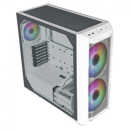 Gabinete Cooler Master Haf 500 Eatx Mid Tower Lateral De Vidro Temperado Usb Tipo C Branco H500-Wgnn-S00