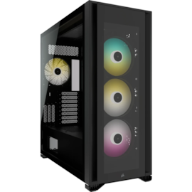 Gabinete Corsair Icue 7000x Rgb Full Tower Lateral Em Vidro Temperado Com 4 Fans Preto Cc-9011226-ww