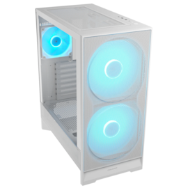 Gabinete Cougar Airface 180 Atx Mid Tower Lateral De Vidro Temperado Usb Tipo C Com 3 Fan Branco Cgr-5Va4W-Rgb
