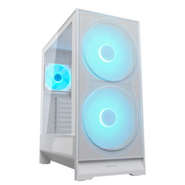 Gabinete Cougar Airface 180 Atx Mid Tower Lateral De Vidro Temperado Usb Tipo C Com 3 Fan Branco Cgr-5Va4W-Rgb